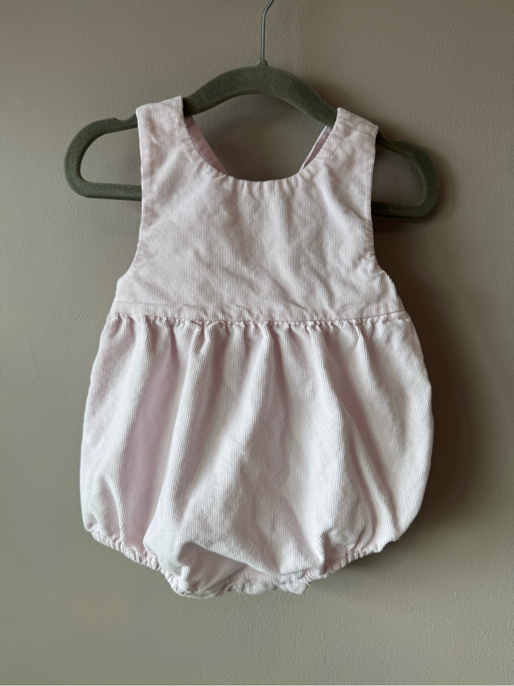 Jacadi Paris Baby Girl Powder Pink Lightweight Corduroy Bubble Romper 12 months